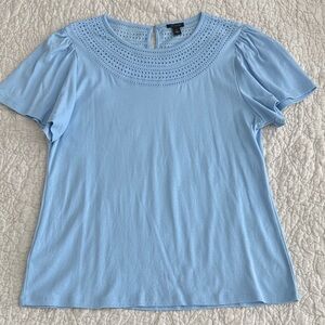 Ann Taylor Sky Blue Short Sleeve Top